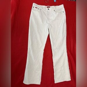 Chaps Woman’s Sz 12 Cream Corduroy Boot Cut/Straight Leg Cotton Blend Pants EUC